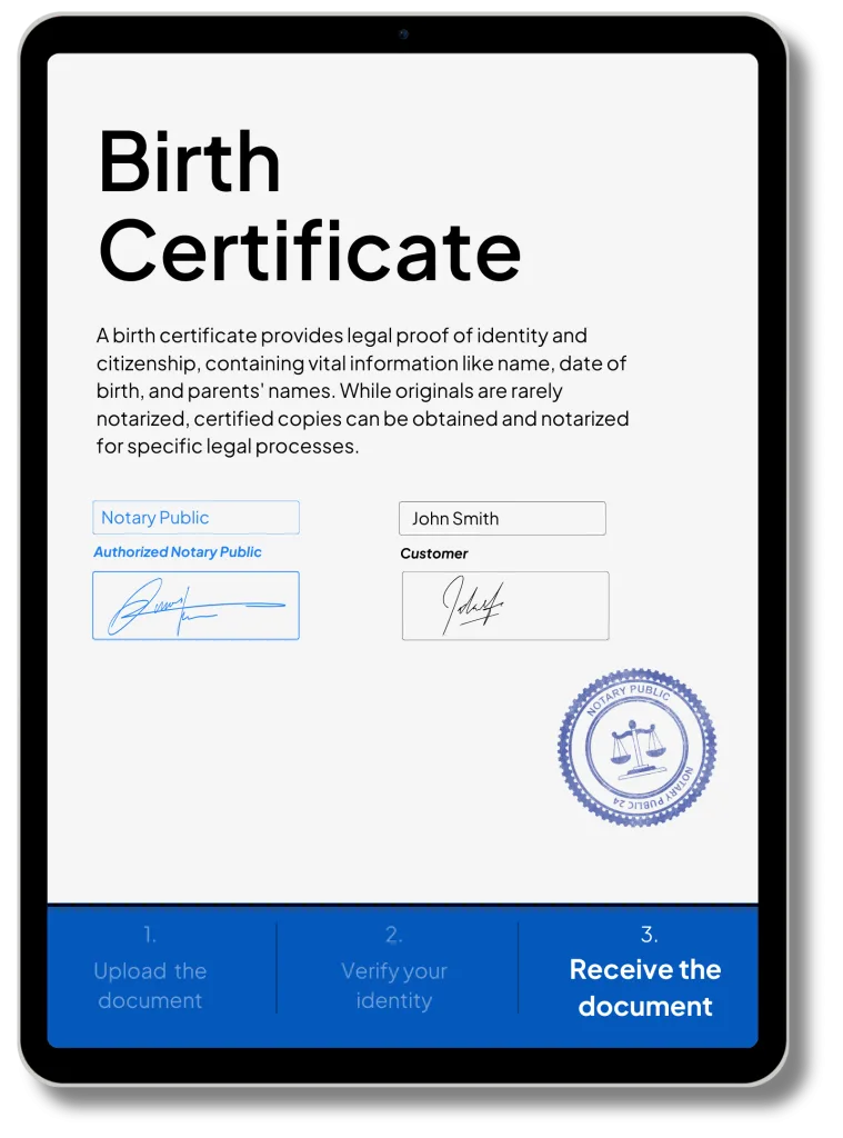 Birth Certificate Notarization
