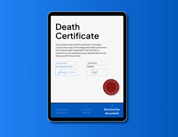 Death Certificate Apostille Online | NotaryPublic24