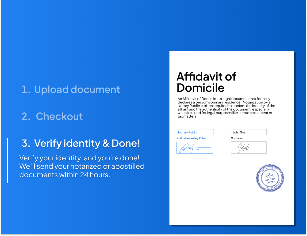 affidavit of domicile notarization process