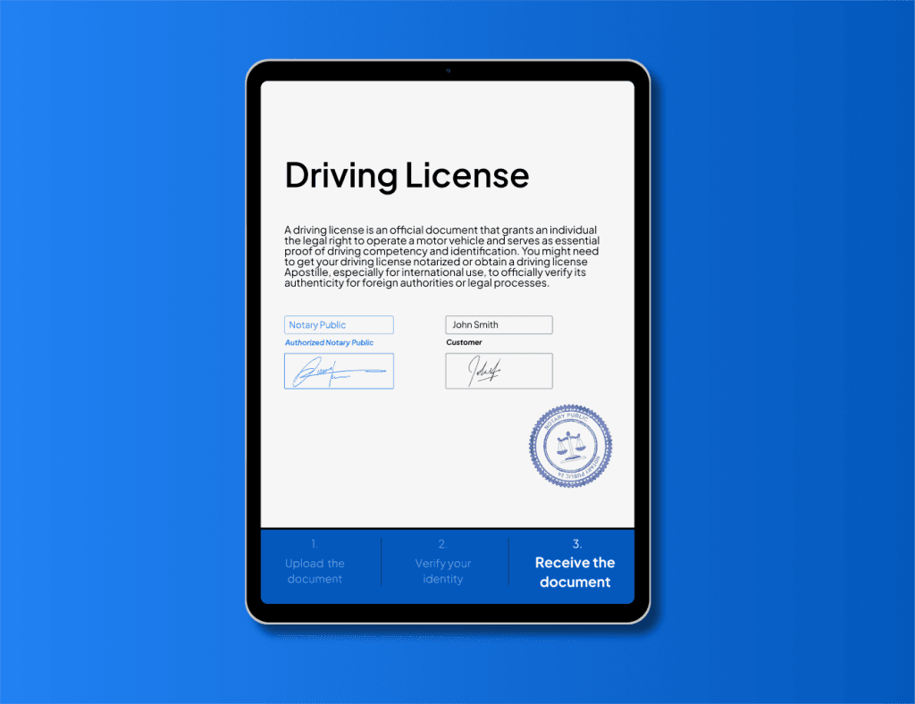 Driving License notarization online | NotaryPublic