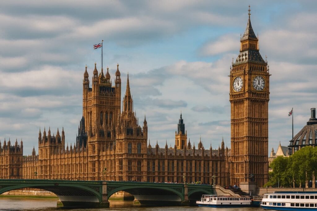 Mandatory Identity Verification for UK Directors and PSCs in 2025 1 Mandatory Identity Verification for UK Directors and PSCs in 2025 – hyperrealistic image of the UK Parliament and Big Ben symbolizing Companies House identity verification, UK director verification 2025, PSC compliance, and corporate transparency.
