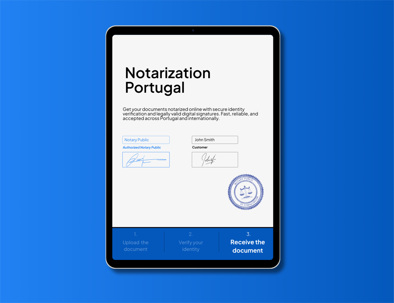 Online notarization Portugal with NotaryPublic24 – digital notary public seal for legally valid documents worldwide