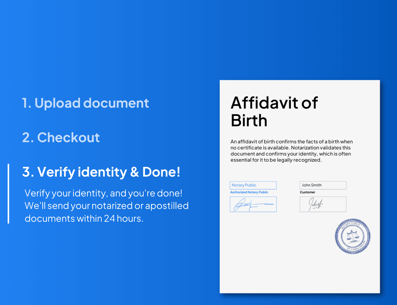 affidavit of birth notarization process