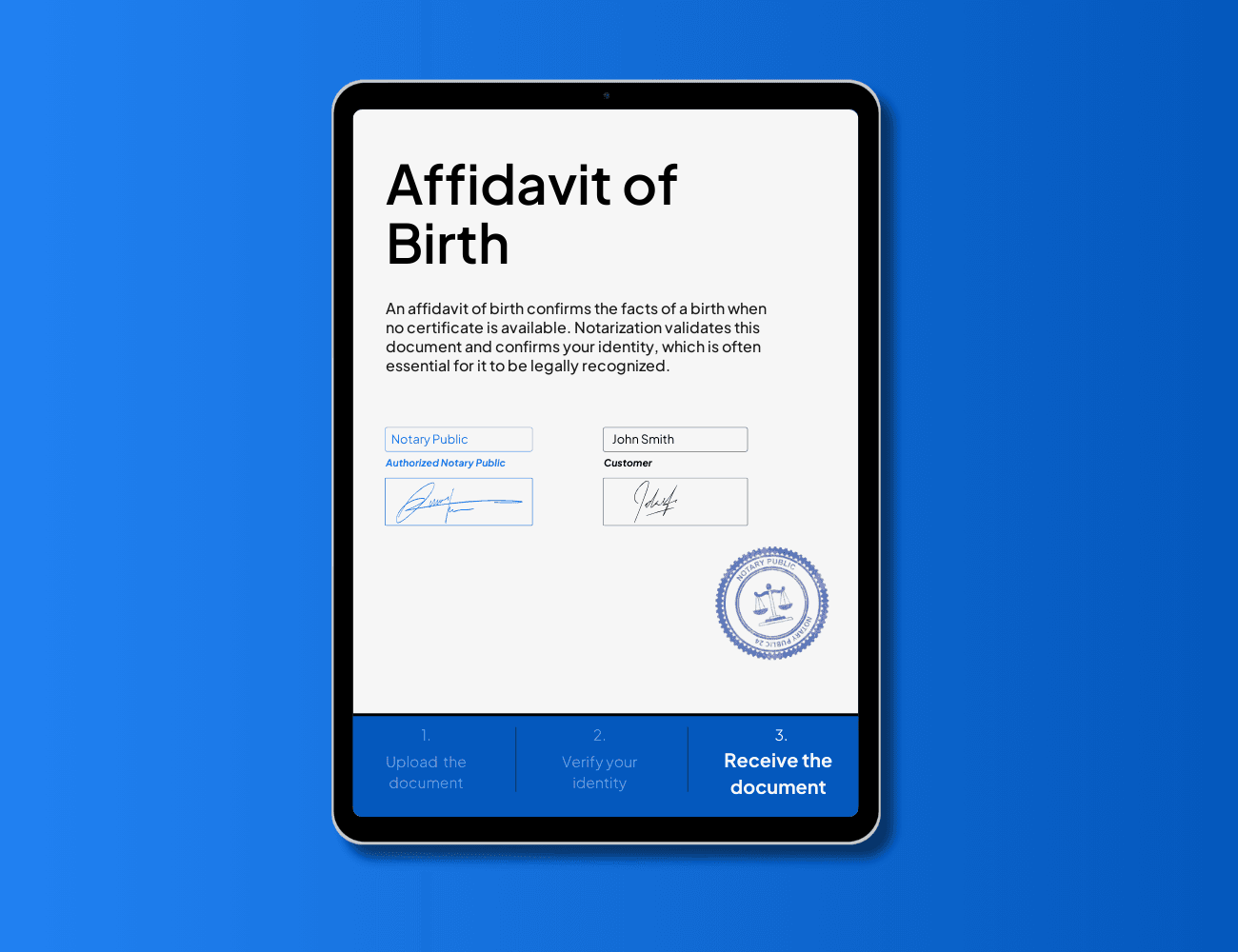 affidavit of birth notarization