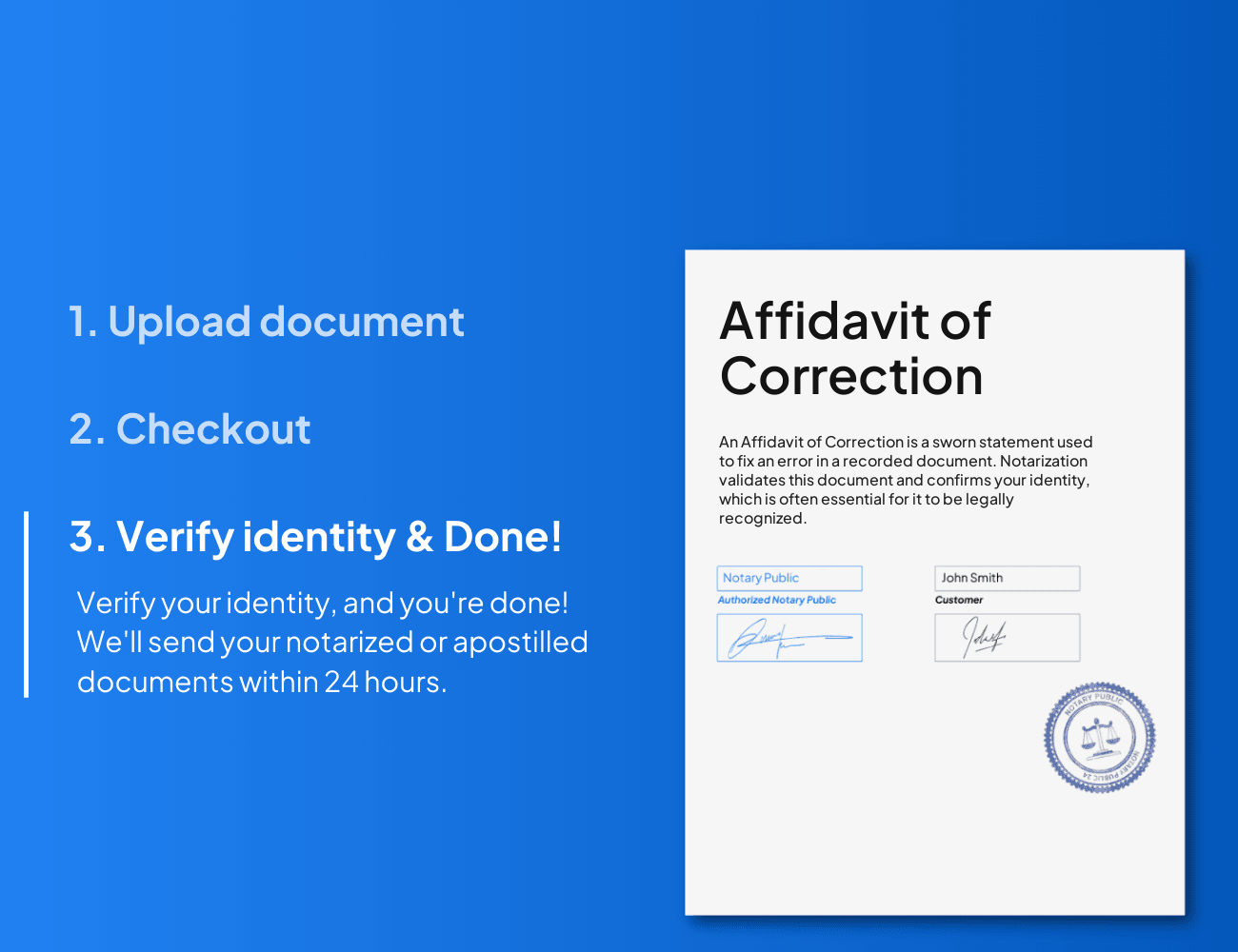 affidavit of correction notarization process