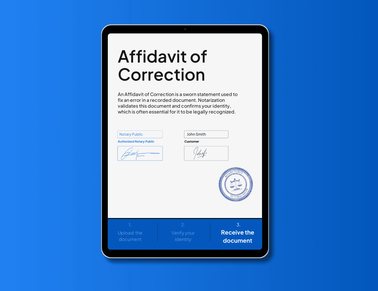 affidavit of correction notarization