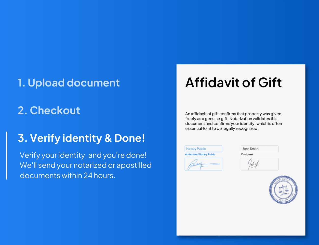 affidavit of gift notarization process