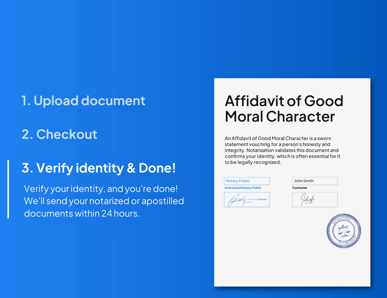 affidavit of good moral character notarization process
