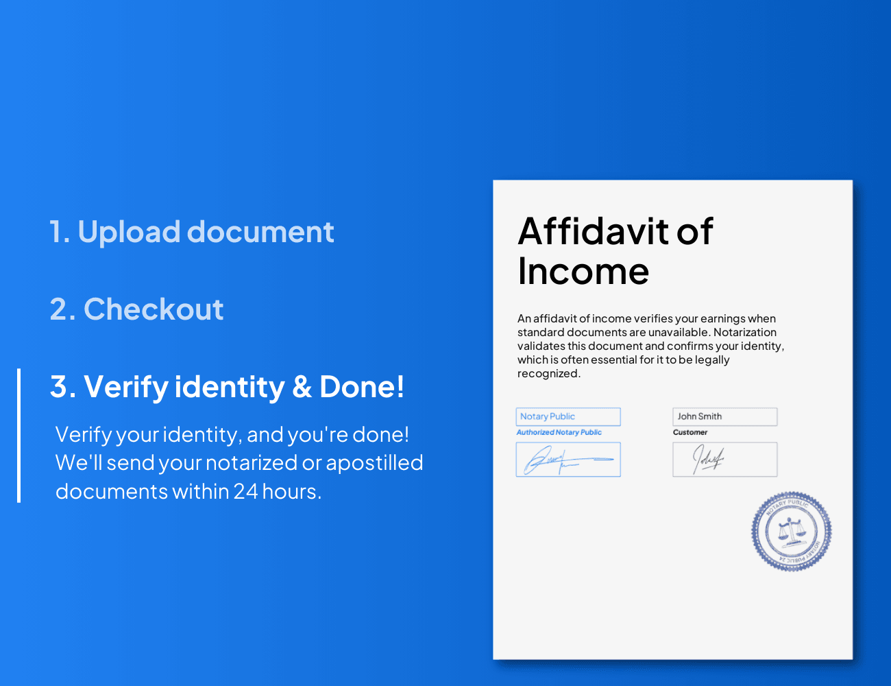 affidavit of income notarization process