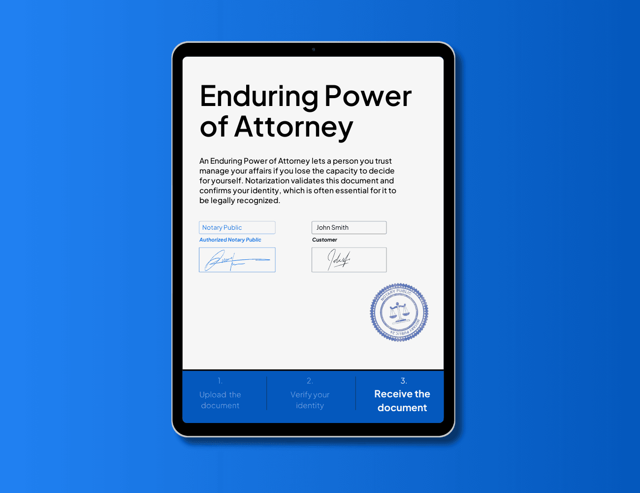 Enduring power of attorney notarization with NotaryPublic24
