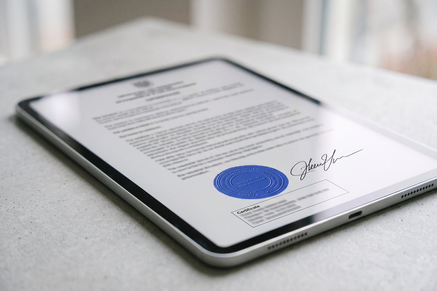 A notarized document from NotaryPublic24 with seal and certificate