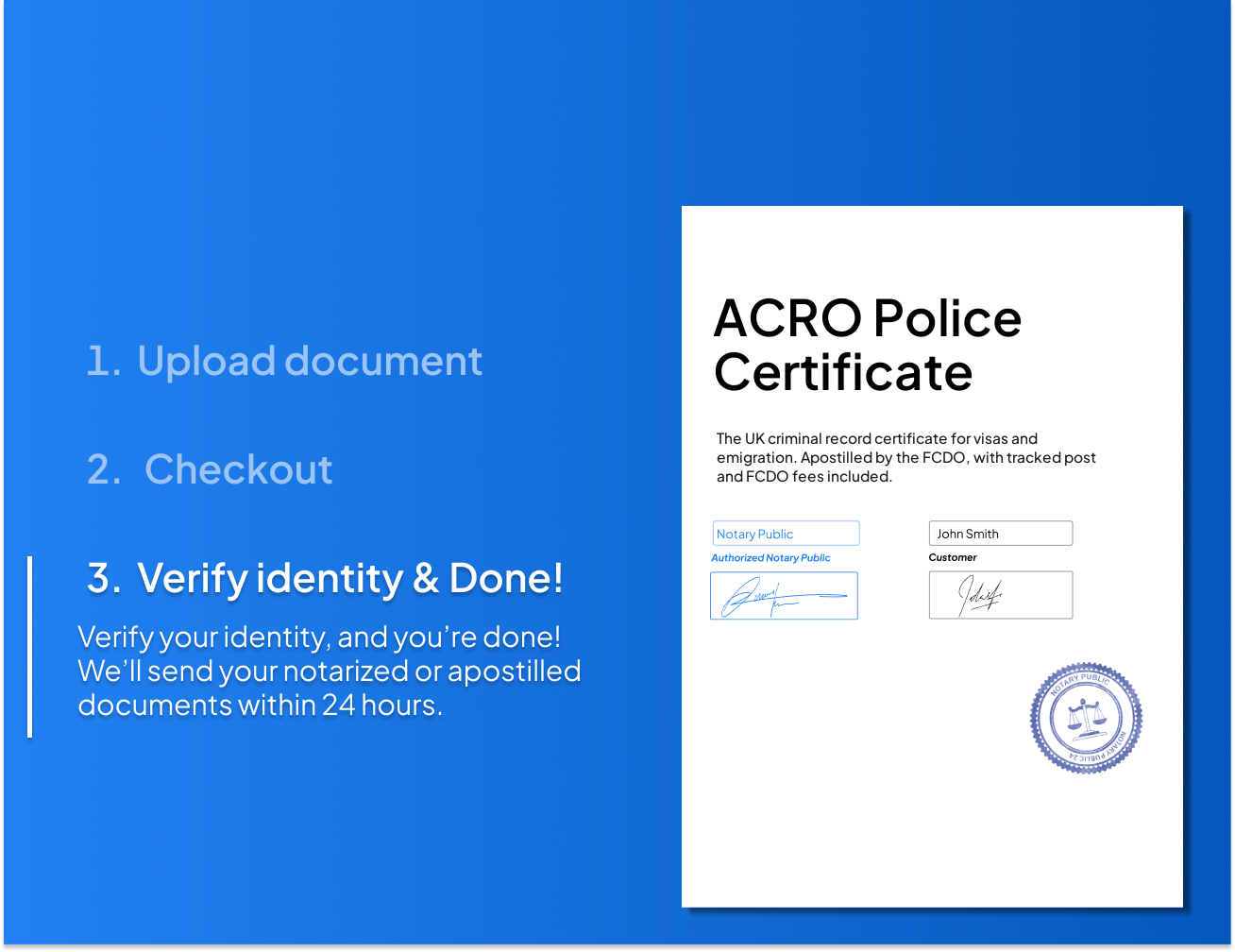 ACRO police certificate apostille process