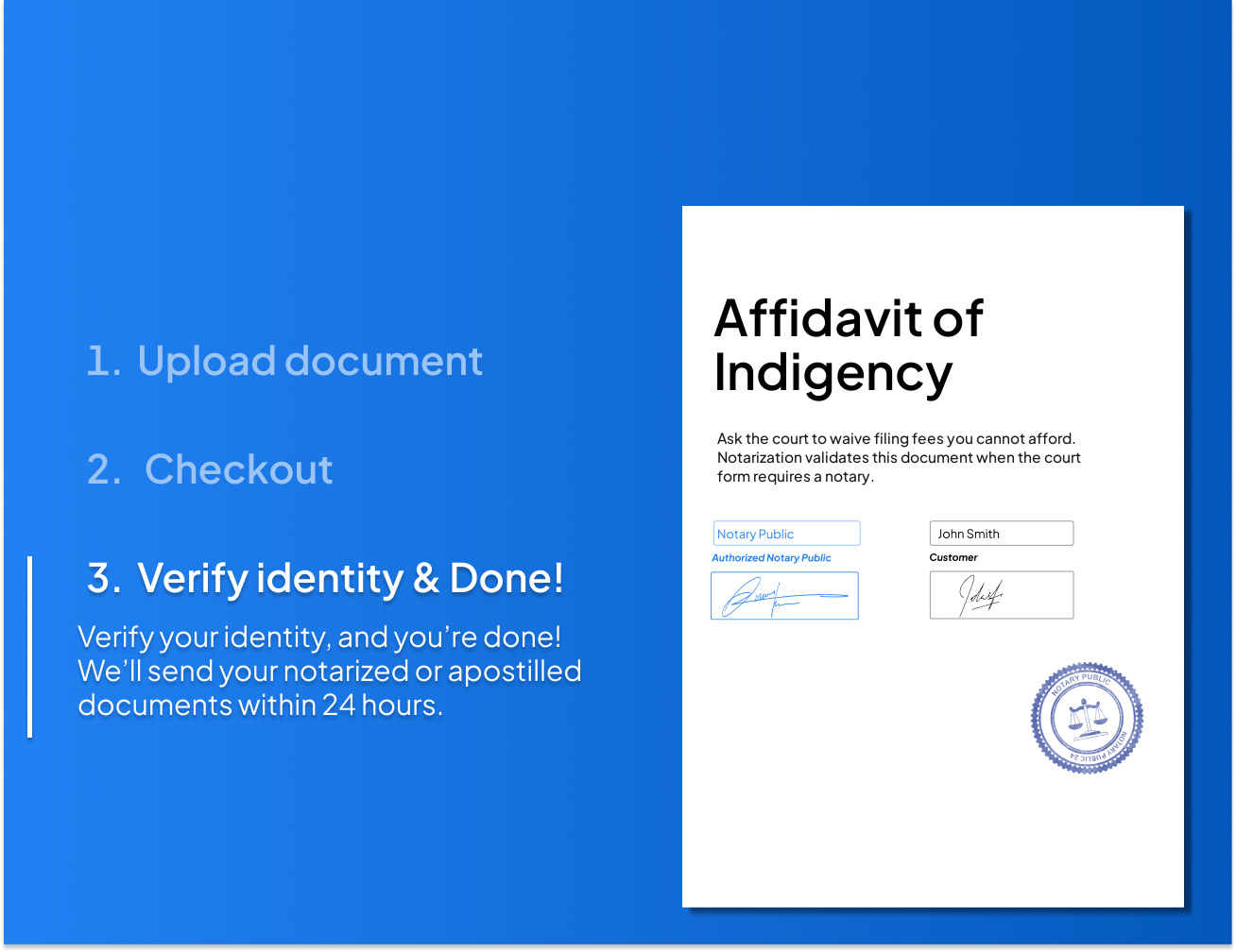Affidavit of indigency notarization process