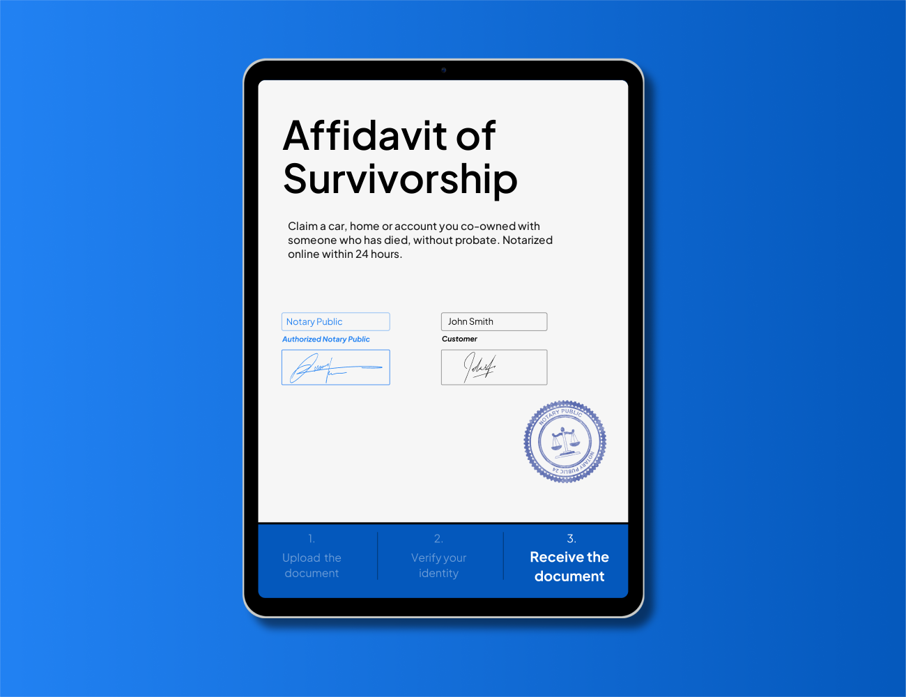 affidavit of survivorship notarization