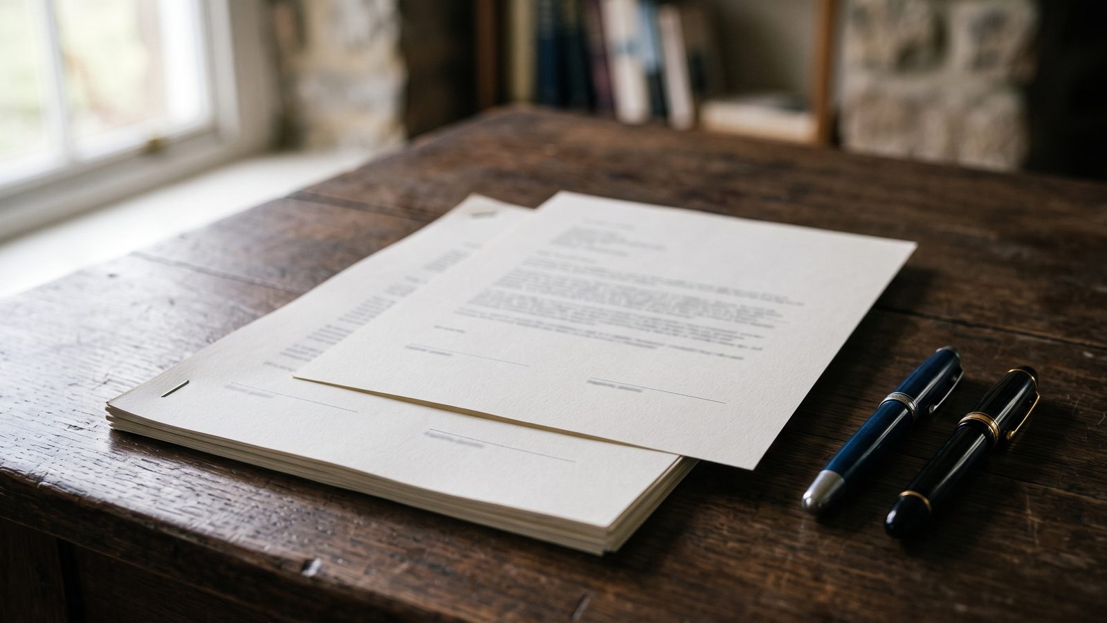 codicil to a will – a one-page codicil resting on the original will with two pens ready for the witnesses – NotaryPublic24
