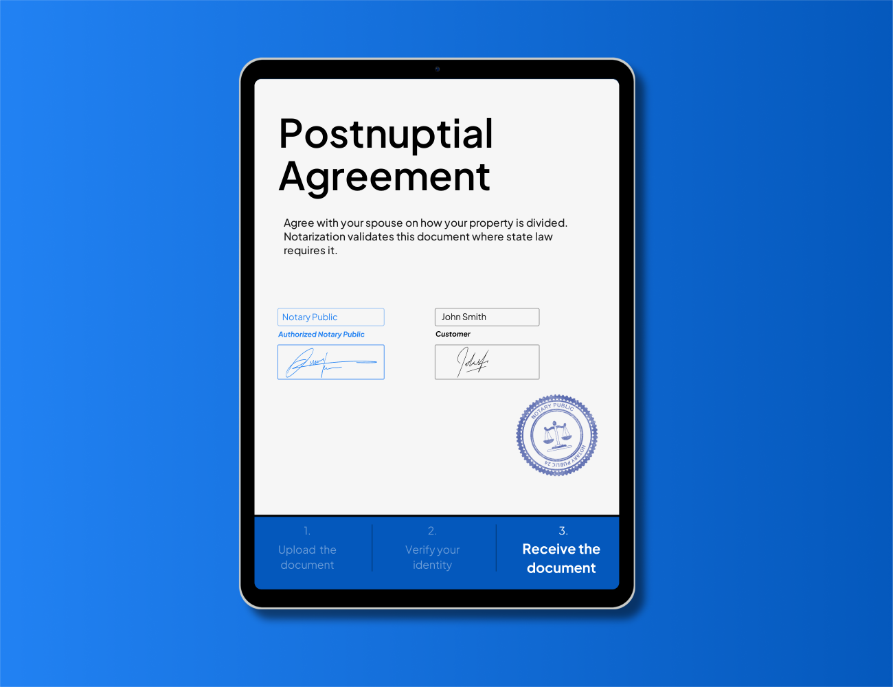 Postnuptial agreement notarization